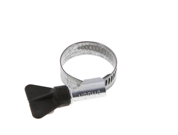 20 - 32 mm Hose Clamp with a Galvanised Steel 12 mm band With Butterfly Handle - Norma [5 Pieces]