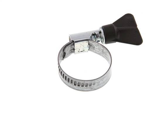 20 - 32 mm Hose Clamp with a Galvanised Steel 12 mm band With Butterfly Handle - Norma [5 Pieces]