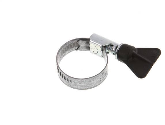 20 - 32 mm Hose Clamp with a Galvanised Steel 12 mm band With Butterfly Handle - Norma [5 Pieces]