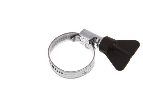 20 - 32 mm Hose Clamp with a Galvanised Steel 9 mm band With Butterfly Handle - Norma [5 Pieces]
