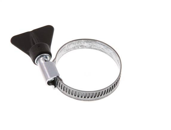 25 - 40 mm Hose Clamp with a Galvanised Steel 9 mm band With Butterfly Handle - Norma [5 Pieces]