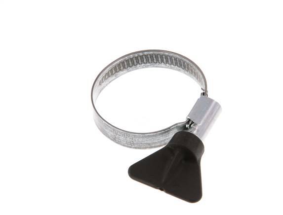 25 - 40 mm Hose Clamp with a Galvanised Steel 9 mm band With Butterfly Handle - Norma [5 Pieces]