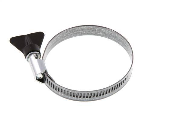 50 - 70 mm Hose Clamp with a Galvanised Steel 12 mm band With Butterfly Handle - Norma [5 Pieces]
