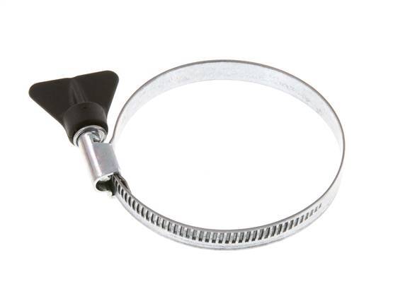 50 - 70 mm Hose Clamp with a Galvanised Steel 9 mm band With Butterfly Handle - Norma [5 Pieces]