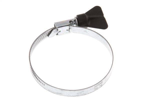 50 - 70 mm Hose Clamp with a Galvanised Steel 9 mm band With Butterfly Handle - Norma [5 Pieces]