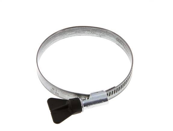 60 - 80 mm Hose Clamp with a Galvanised Steel 12 mm band With Butterfly Handle - Norma [5 Pieces]