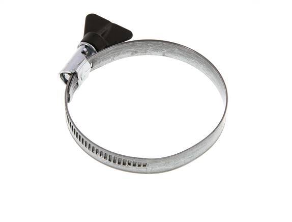 60 - 80 mm Hose Clamp with a Galvanised Steel 12 mm band With Butterfly Handle - Norma [5 Pieces]
