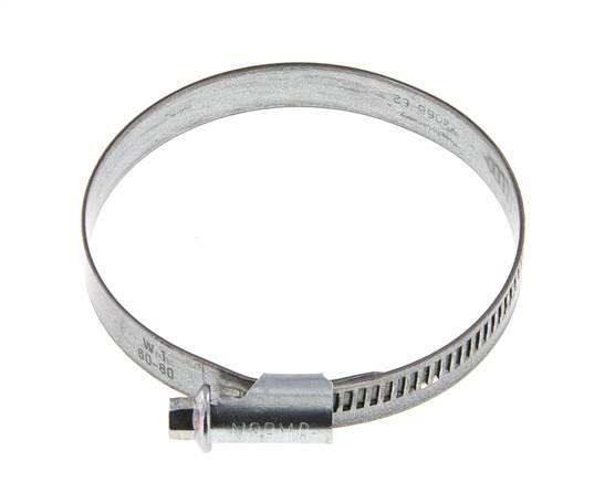 60 - 80 mm Hose Clamp with a Galvanised Steel 12 mm band - Norma [5 Pieces]