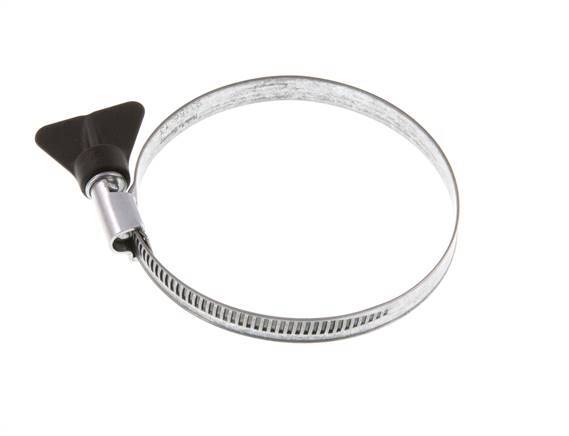 60 - 80 mm Hose Clamp with a Galvanised Steel 9 mm band With Butterfly Handle - Norma [5 Pieces]
