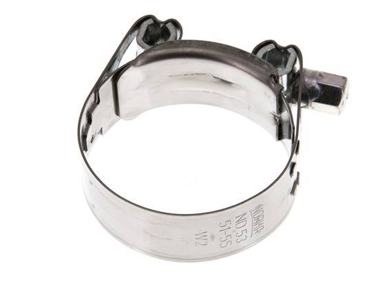 51 - 55 mm Hose Clamp with a Stainless Steel 430 20 mm band - Norma [2 Pieces]