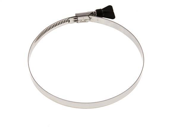 130 - 150 mm Hose Clamp with a Stainless Steel 304 12 mm band With Butterfly Handle - Norma