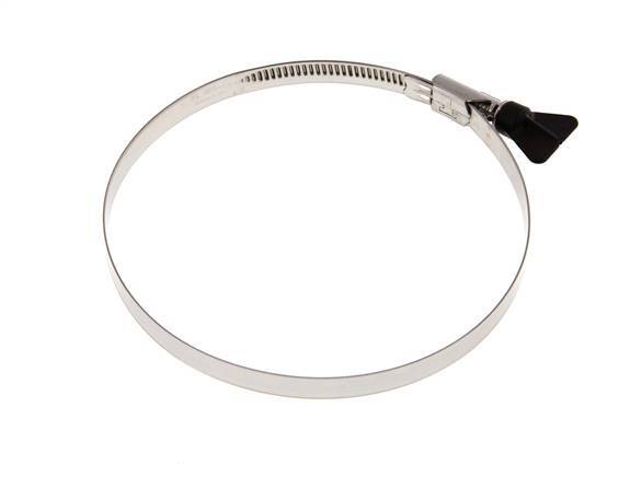 130 - 150 mm Hose Clamp with a Stainless Steel 304 12 mm band With Butterfly Handle - Norma