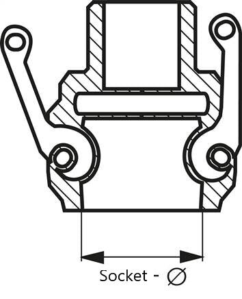 Camlock DN 15 (1/2'') Edelstahlkupplung R 1/2'' Außengewinde Typ B MIL-C-27487