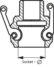 Camlock DN 15 (1/2'') Edelstahlkupplung R 1/2'' Außengewinde Typ B MIL-C-27487