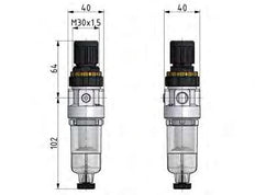 Filter-Regler G1/4'' 350l/min 0,5-16,0bar/7-232psi Standard 0
