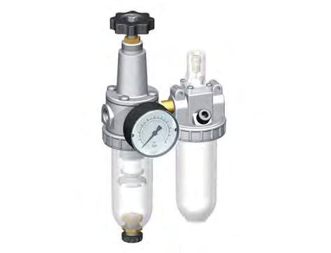 FRL 2-Part G1/4'' 600 l/min 0.5-10.0bar/7-145psi Semi-Auto Polycarbonate Standard 1