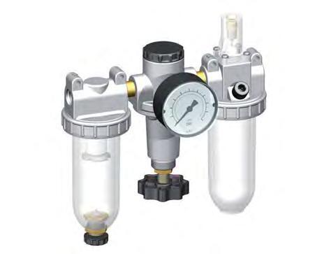 FRL 3-Teilig G3/8'' 600l/min 0.5-10.0bar/7-145psi Halbautomatisch Polycarbonat Standard 1