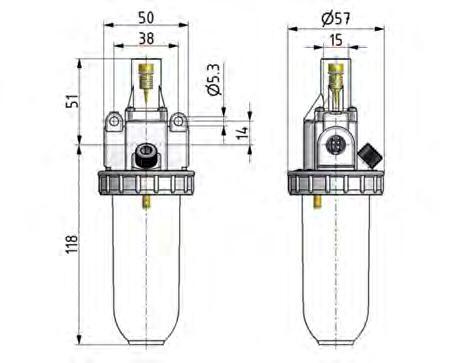 Lubricator G1/4'' Protective Cage Polycarbonate Standard 1