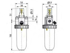 Lubricator G1/4'' Protective Cage Polycarbonate Standard 1