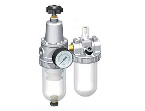 FRL 2-Part G3/8'' 800 l/min 0.5-10.0bar/7-145psi Auto Polycarbonate Standard 2