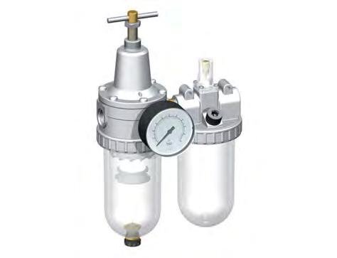 FRL 2-Part G1/2'' 2100 l/min 0.5-10.0bar/7-145psi Semi-Auto Polycarbonate Standard 3