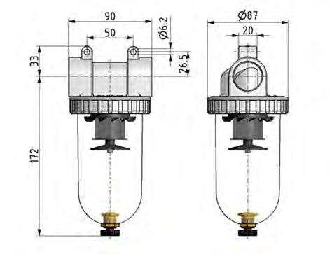 Filter 5microns G3/4'' 4000 l/min Semi-Auto Polycarbonate Standard 3