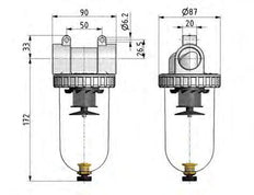 Filter 5microns G3/4'' 4000 l/min Semi-Auto Polycarbonate Standard 3