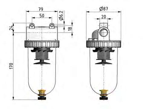 Filter 5microns G1/2'' 4000l/min Semi-Auto Schutzkäfig Polycarbonat Standard 3