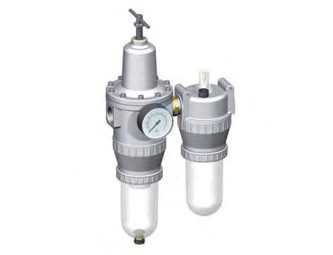 FRL 2-Part G1'' 4000 l/min 0.5-10.0bar/7-145psi Semi-Auto Polycarbonate Standard 5