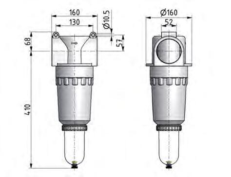 Filter 60microns G2 1/2'' 40000 l/min Auto Polycarbonate Standard 9