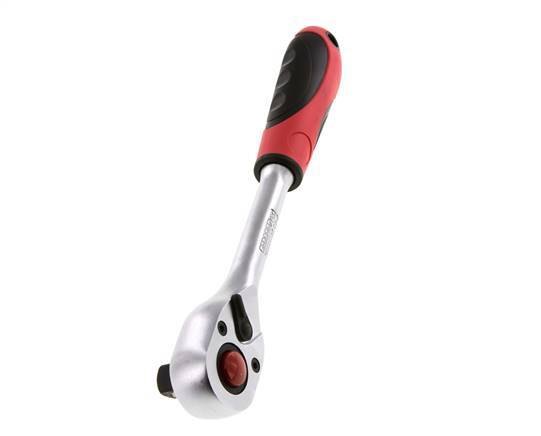 Rote 1/2"-Gedore-Ratsche mit Schalthebel und Entriegelungsknopf