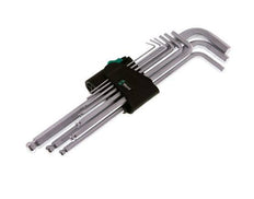 Wera 9-teiliger 1,5 bis 10mm Inbusschlüssel-Satz lang mit Kugelkopf