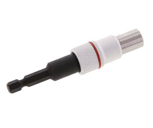 1/4" (6.3 mm) Magnetic Quick-Change Bit Holder Mechanically Locked One-Handed Operation