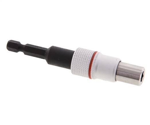 1/4" (6.3 mm) Magnetic Quick-Change Bit Holder Mechanically Locked One-Handed Operation