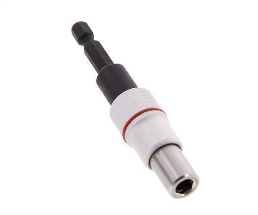 1/4" (6.3 mm) Magnetic Quick-Change Bit Holder Mechanically Locked One-Handed Operation