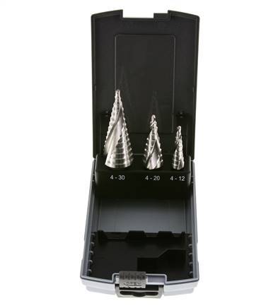 RUKO HSS-Stufenbohrer-Satz 3-teilig Größe 0/9 1 2