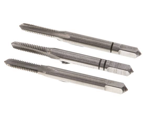 3-teiliger Handgewindebohrer M 4x0,70 Regelgewinde (DIN 352)