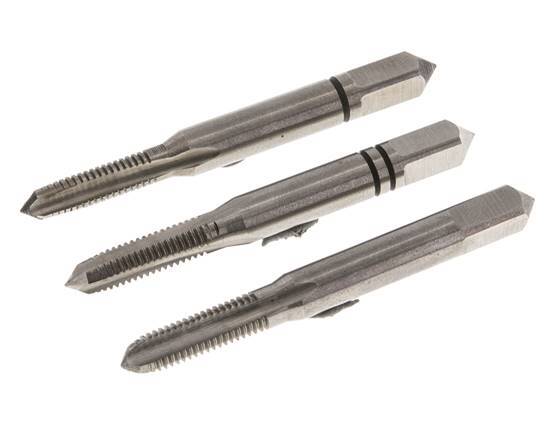 3-teiliger Handgewindebohrer M 5x0,80 Regelgewinde (DIN 352)