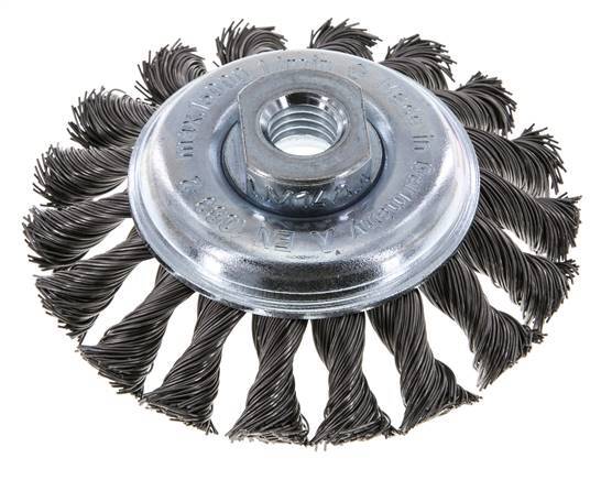 Kegelbürste Geflecht 100X12 mm ( M14X2) Stahldraht