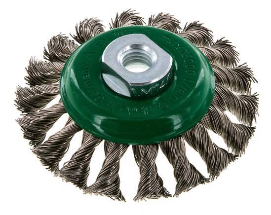 Kegelbürste Geflecht 100X12 mm ( M14X2) Edelstahldraht