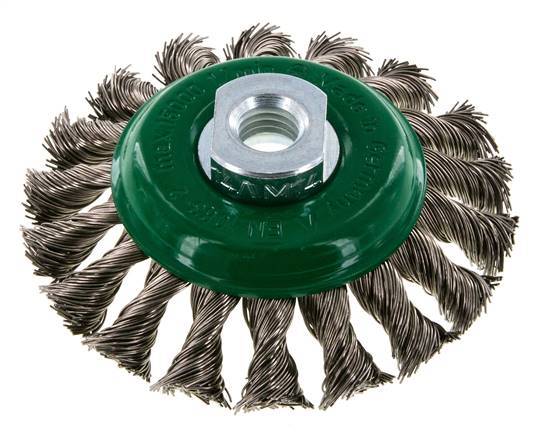 Kegelbürste Geflecht 100X12 mm ( M14X2) Edelstahldraht