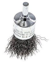 Enddrahtbürste 23 mm 6 mm Schaft Stahldraht 0,3 mm gewellt