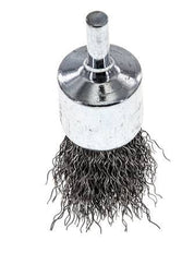 Enddrahtbürste 23 mm 6 mm Schaft Stahldraht 0,3 mm gewellt