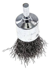 Enddrahtbürste 23 mm 6 mm Schaft Stahldraht 0,3 mm gewellt