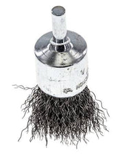 Enddrahtbürste 23 mm 6 mm Schaft Stahldraht 0,3 mm gewellt