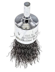 Enddrahtbürste 23 mm 6 mm Schaft Stahldraht 0,3 mm gewellt