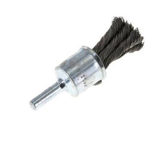 Enddrahtbürste 19 mm 6 mm Schaft Stahldraht 0,35 mm 6xBraided