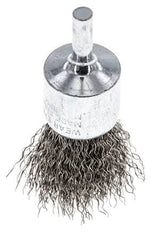 Enddrahtbürste 23 mm 6 mm Schaft Edelstahldraht 0,3 mm gewellt
