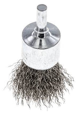 Enddrahtbürste 23 mm 6 mm Schaft Edelstahldraht 0,3 mm gewellt