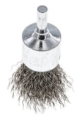 Enddrahtbürste 23 mm 6 mm Schaft Edelstahldraht 0,3 mm gewellt